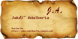 Jakó Adalberta névjegykártya